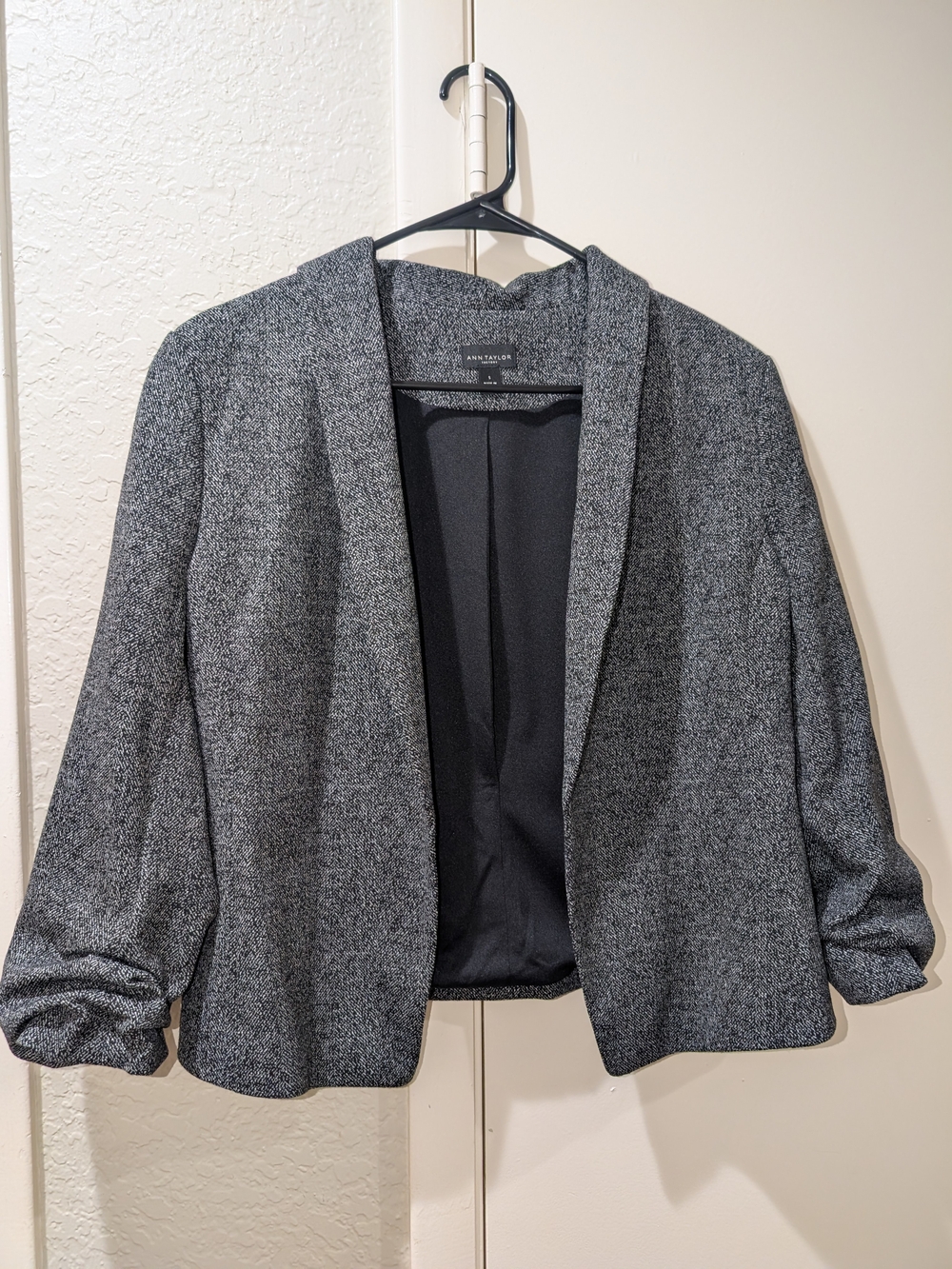 Anne Taylor Gray Open-Front Women's Blazer Jacket